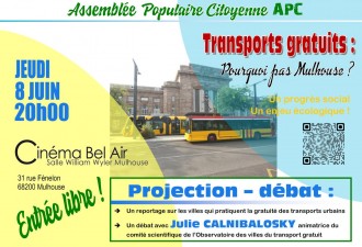 [PROJECTION-DÉBAT / 8 juin 2023] Transports gratuits : pourquoi pas Mulhouse ? 
